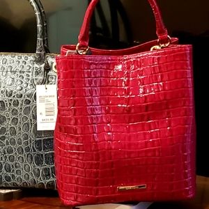 NWT Brahmin Amelia Fuschia LaScala leather bag